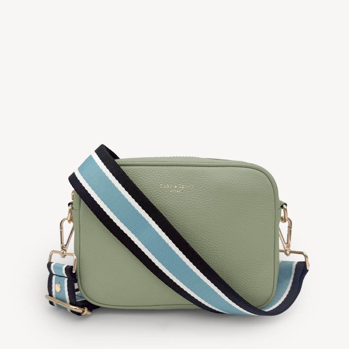 Sky Blue & Black Stripe Strap