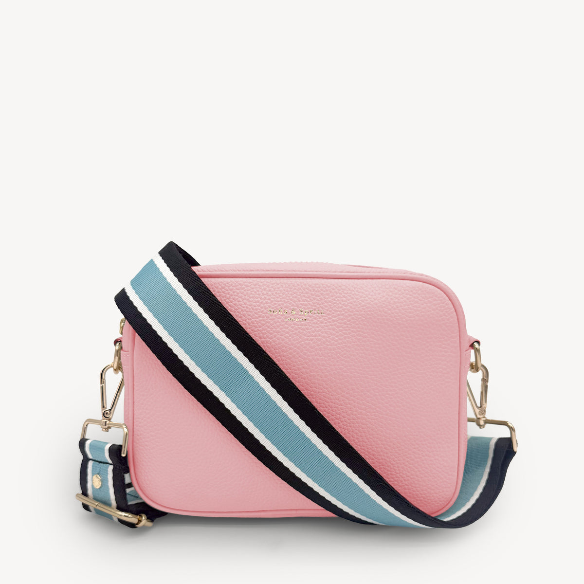 Sky Blue & Black Stripe Strap