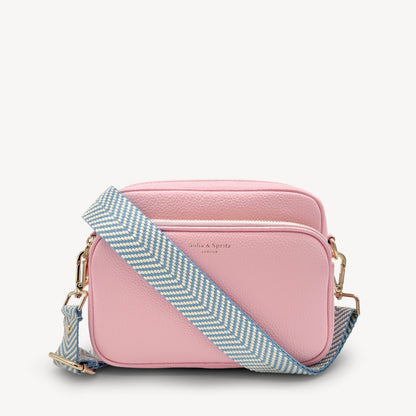 Sky Blue & White Chevron Strap