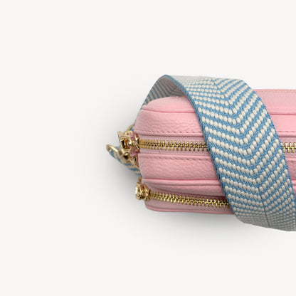 Sky Blue & White Chevron Strap