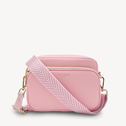 Pale Pink & White Chevron Strap