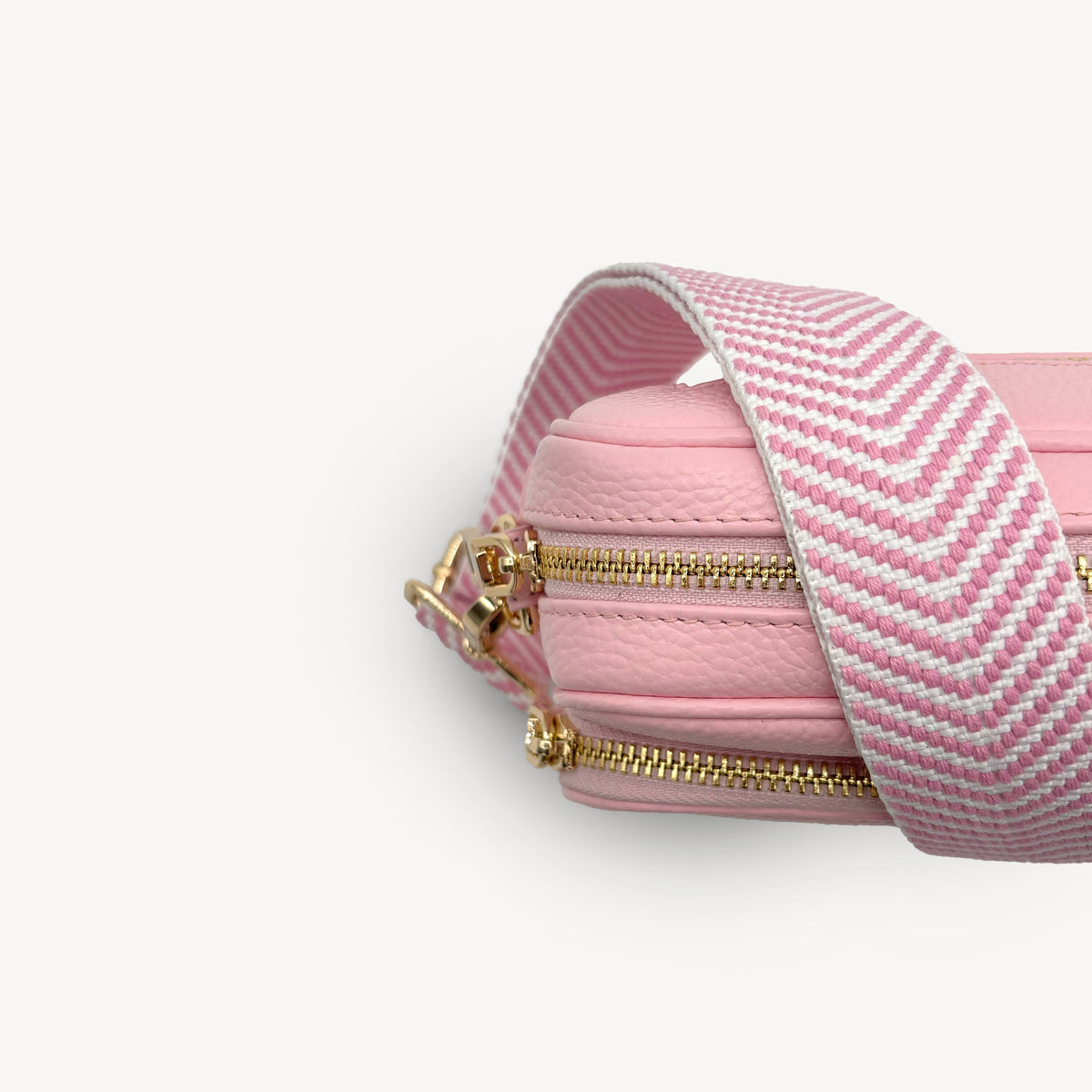 Pale Pink & White Chevron Strap