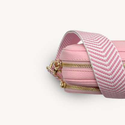 Pale Pink & White Chevron Strap