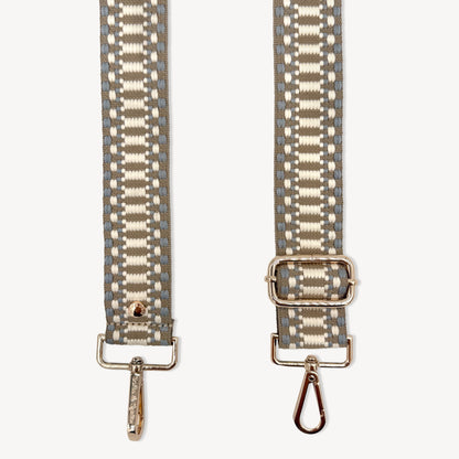 Taupe & White Stitch Strap