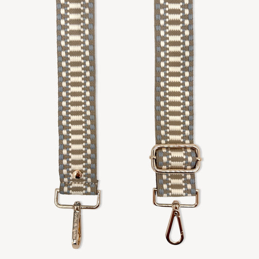 Taupe & White Stitch Strap