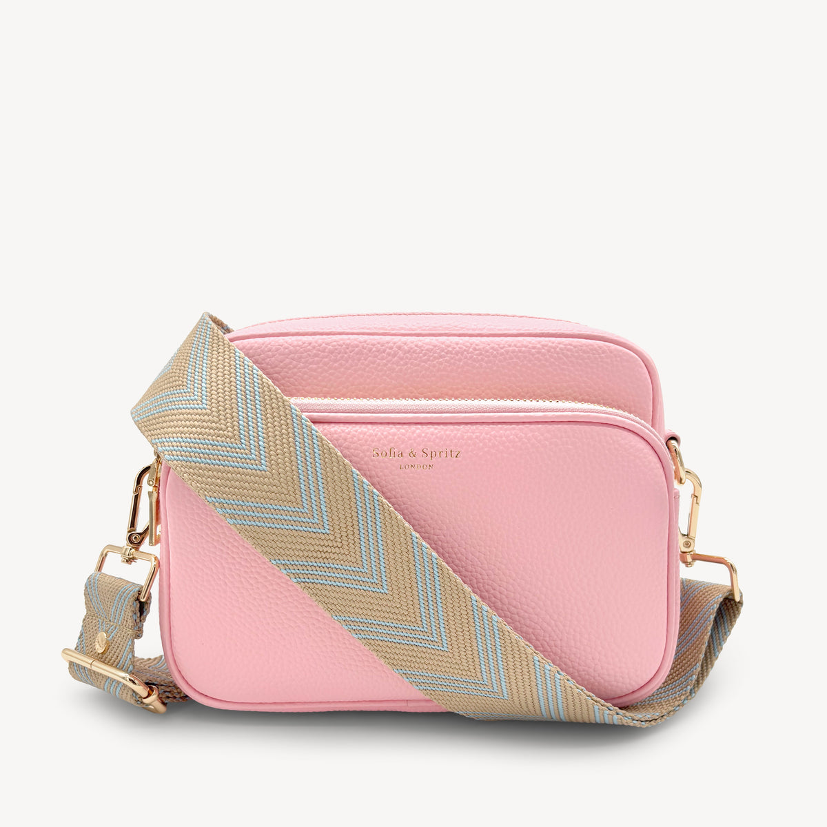 Pale Blue & Tan Arrow Strap