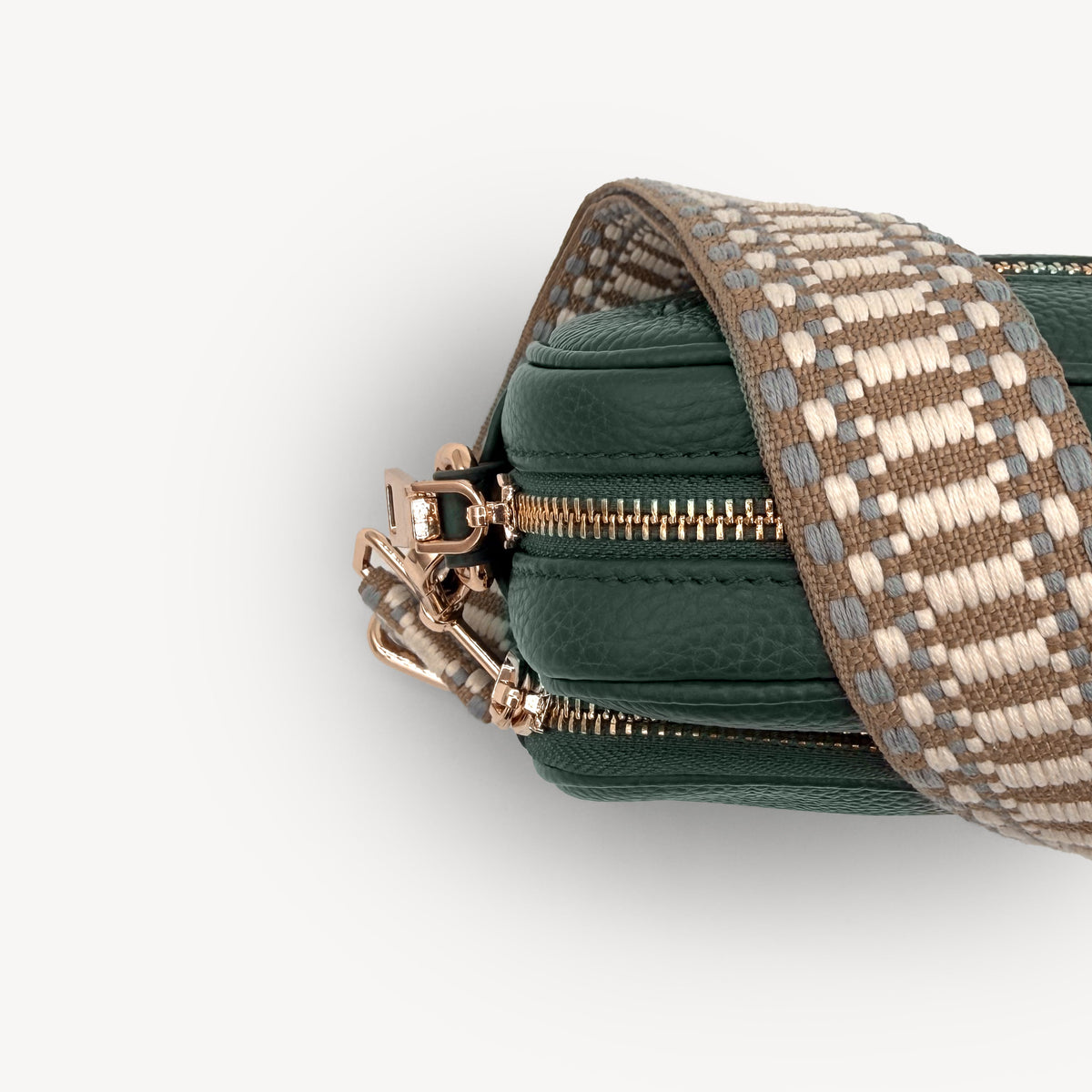 Taupe & White Stitch Strap