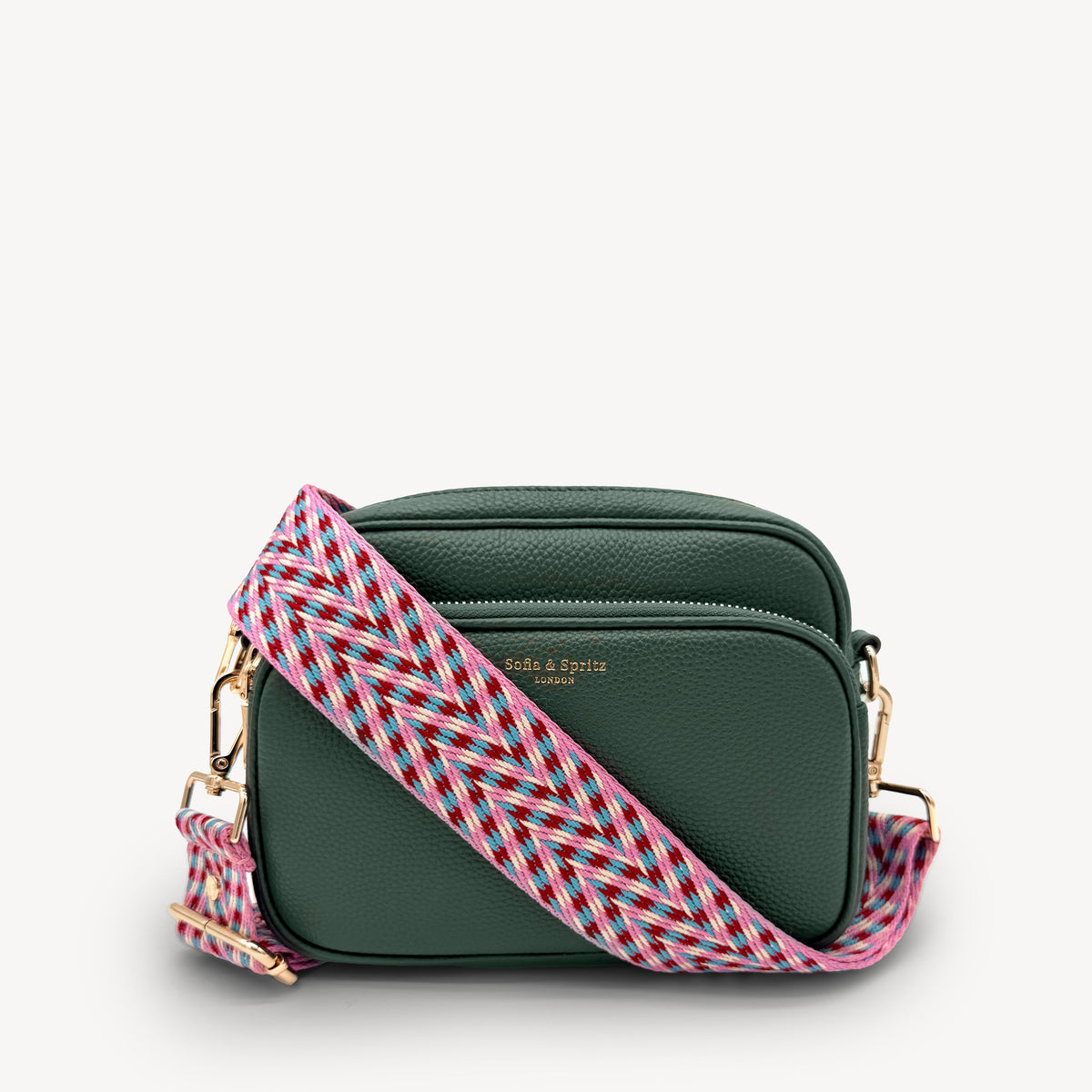 Pink & Blue Herringbone Strap