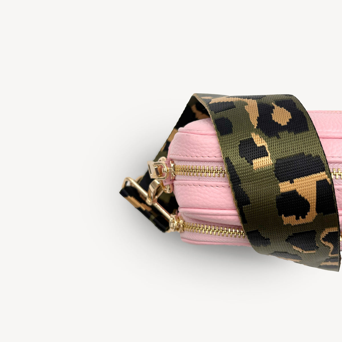 Olive Green & Gold Leopard Strap