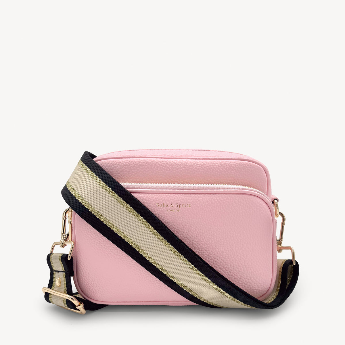 Black, Beige & Gold Stripe Strap