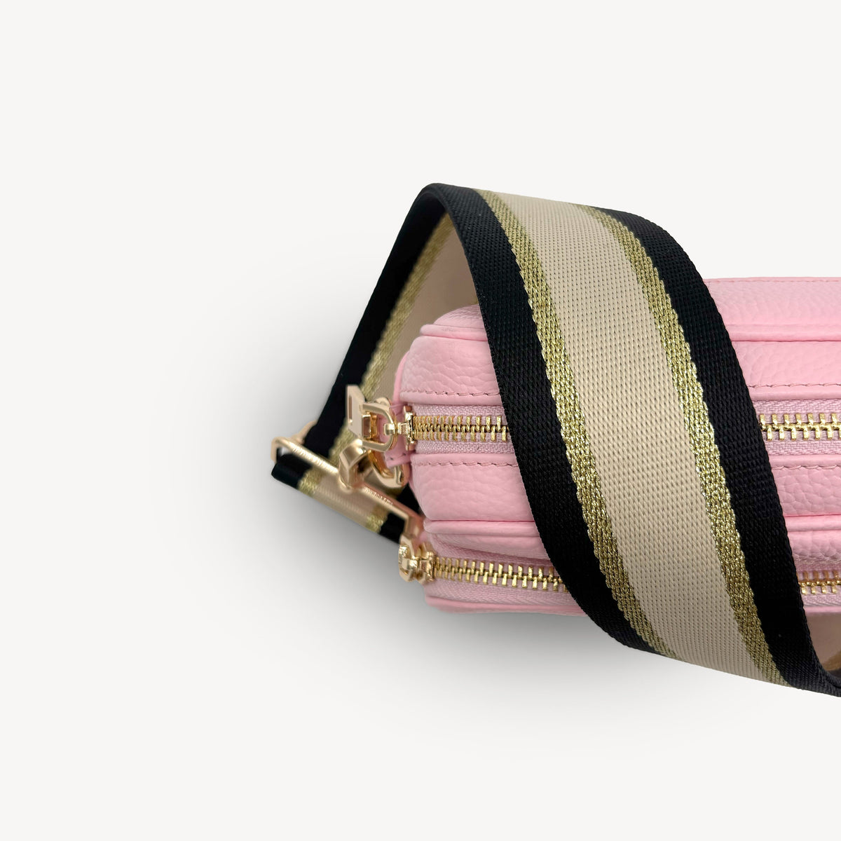 Black, Beige & Gold Stripe Strap