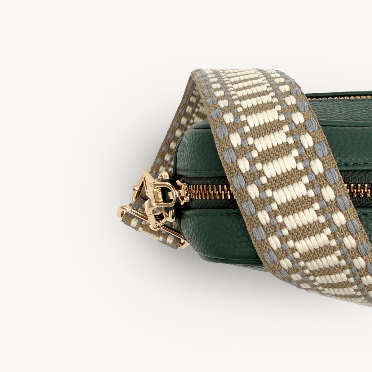 Taupe & White Stitch Strap