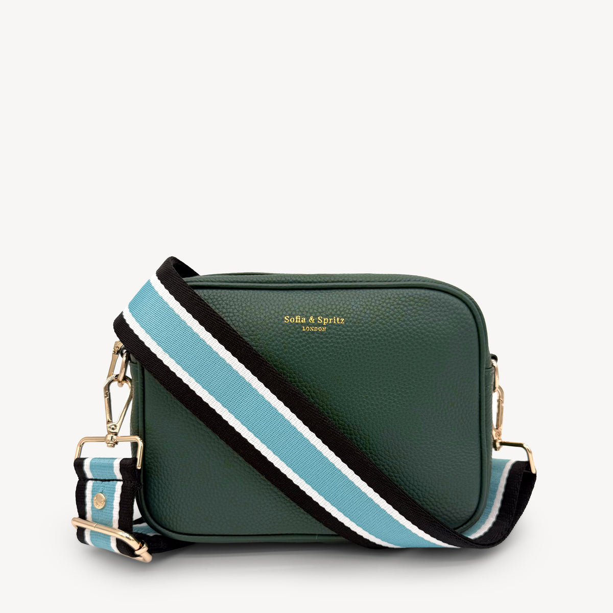 Sky Blue & Black Stripe Strap