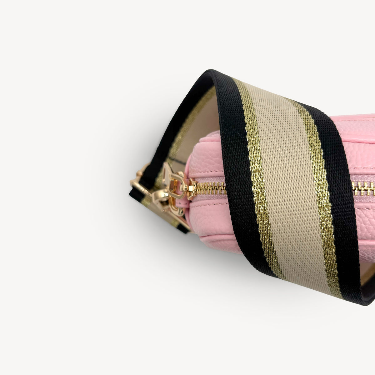 Black, Beige & Gold Stripe Strap
