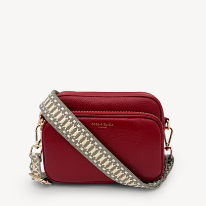 Taupe & White Stitch Strap