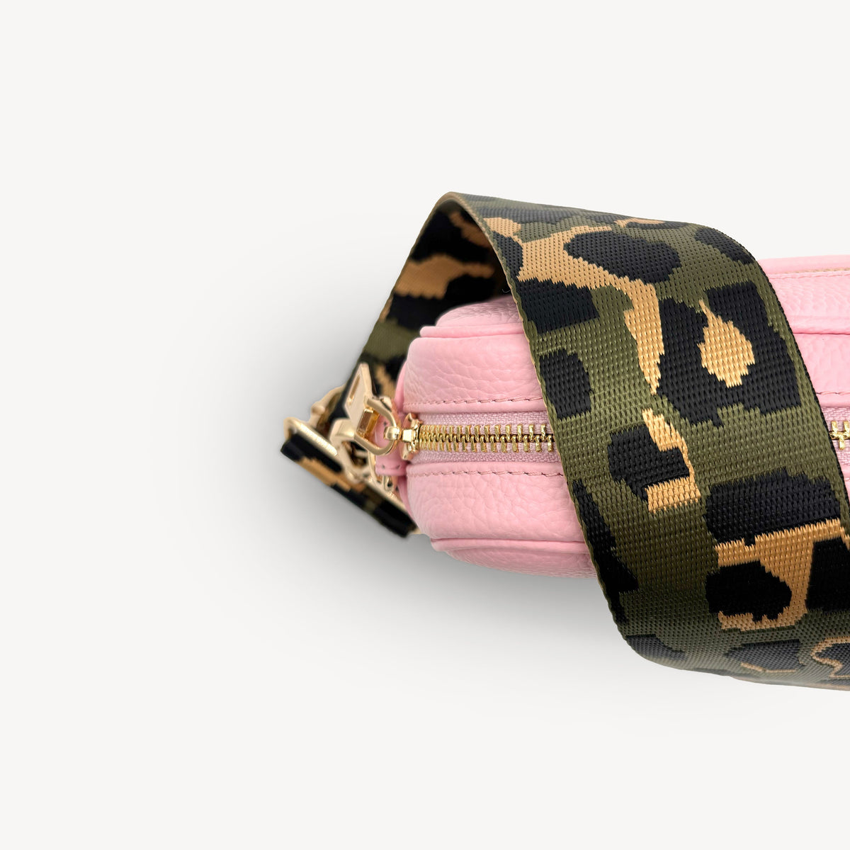 Olive Green & Gold Leopard Strap