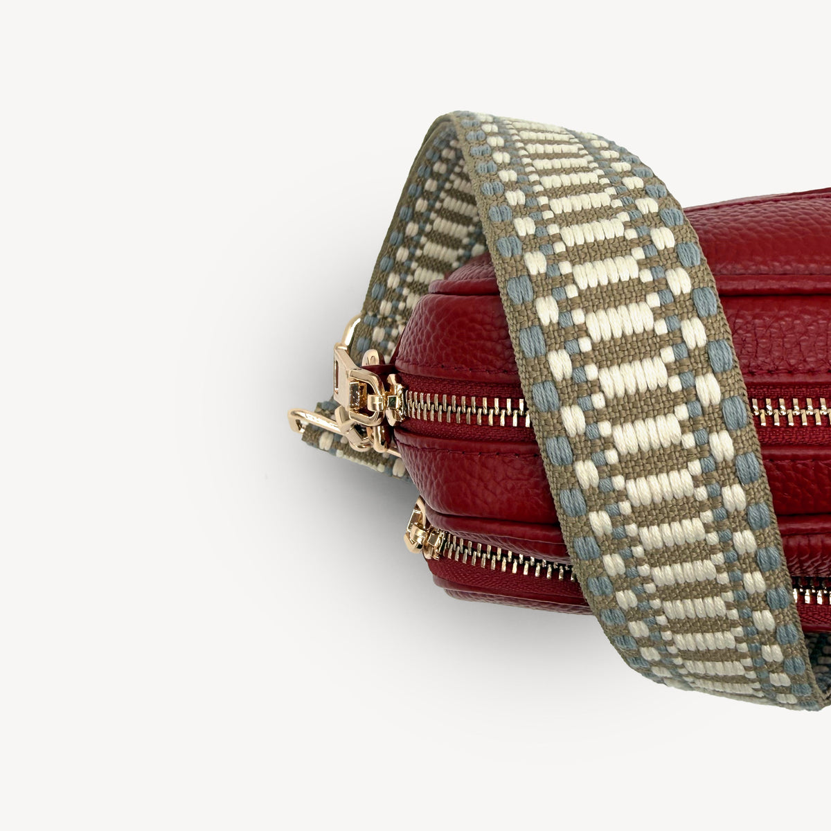 Taupe & White Stitch Strap