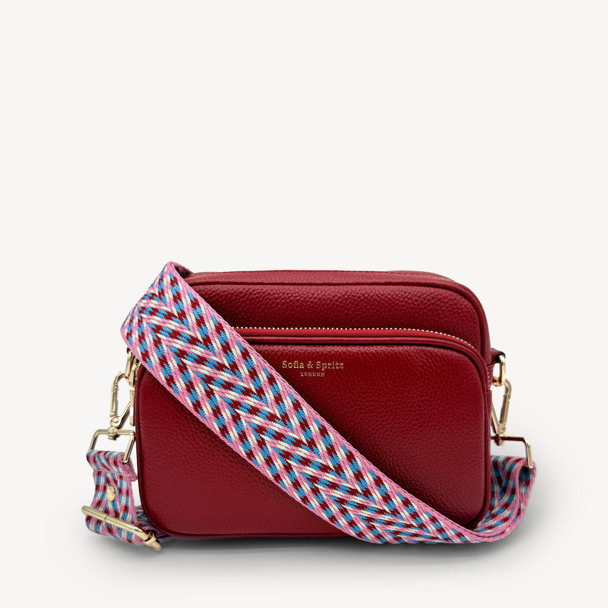 Pink & Blue Herringbone Strap