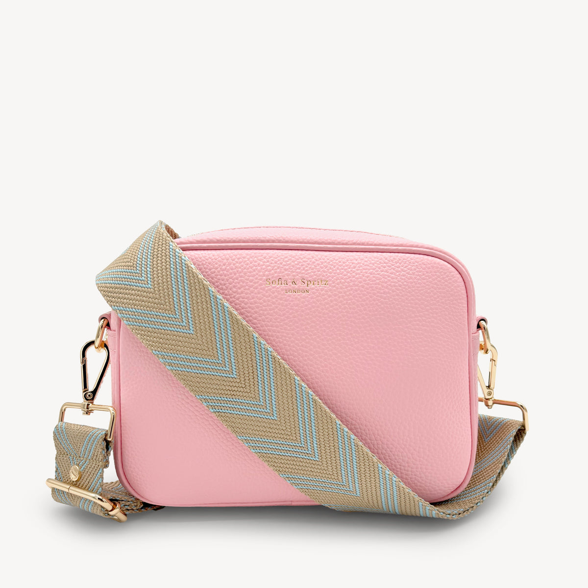 Pale Blue & Tan Arrow Strap