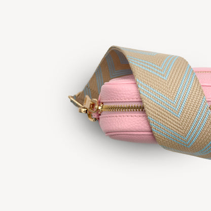 Pale Blue & Tan Arrow Strap