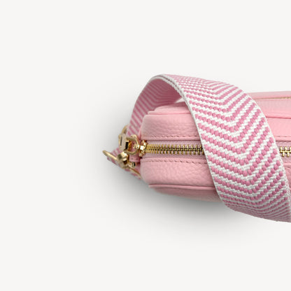 Pale Pink & White Chevron Strap