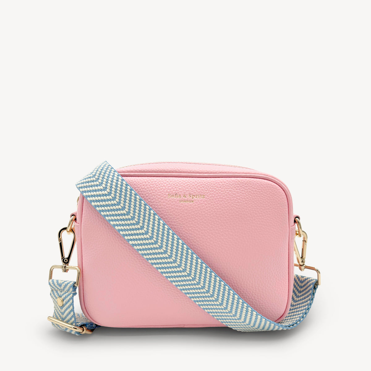 Sky Blue & White Chevron Strap