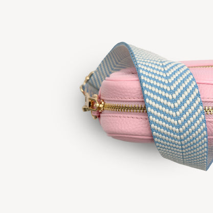 Sky Blue & White Chevron Strap
