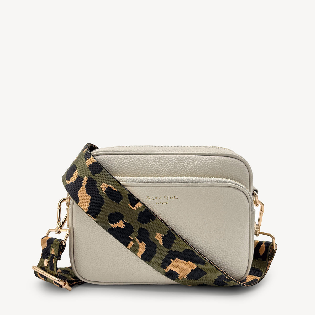 Olive Green & Gold Leopard Strap