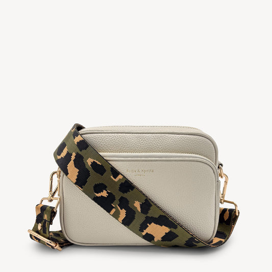 Olive Green & Gold Leopard Strap