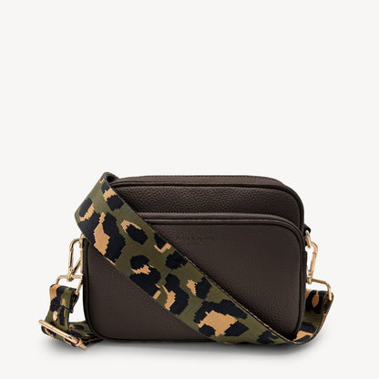 Olive Green & Gold Leopard Strap