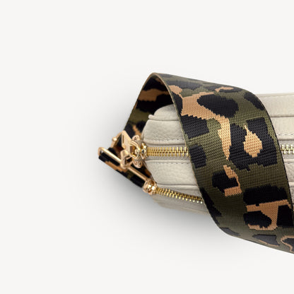 Olive Green & Gold Leopard Strap