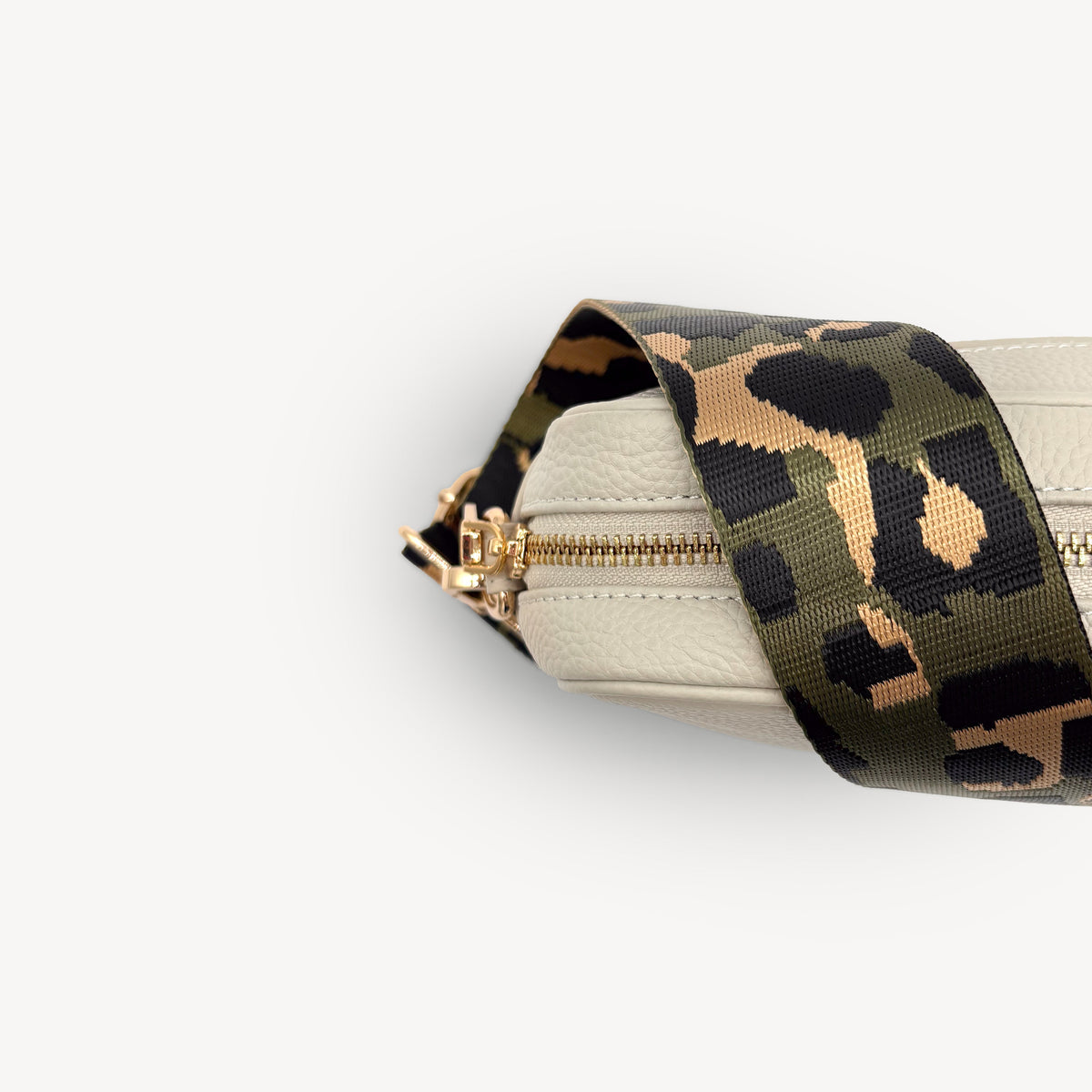 Olive Green & Gold Leopard Strap