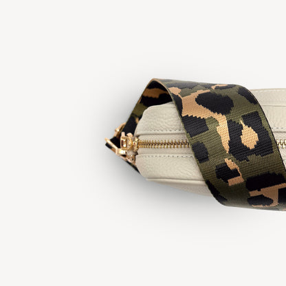 Olive Green & Gold Leopard Strap