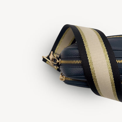 Black, Beige & Gold Stripe Strap