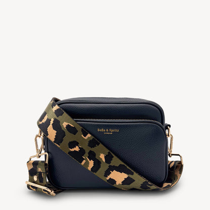 Olive Green & Gold Leopard Strap