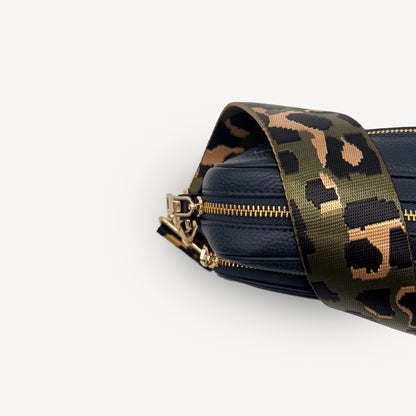 Olive Green & Gold Leopard Strap