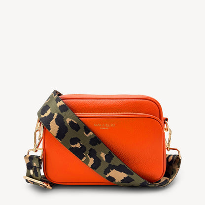 Olive Green & Gold Leopard Strap