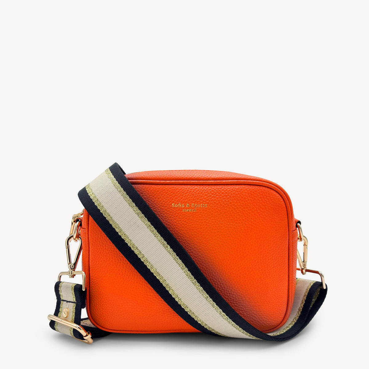 Black, Beige & Gold Stripe Strap