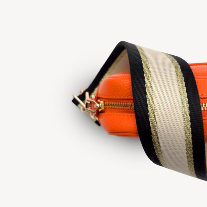 Black, Beige & Gold Stripe Strap