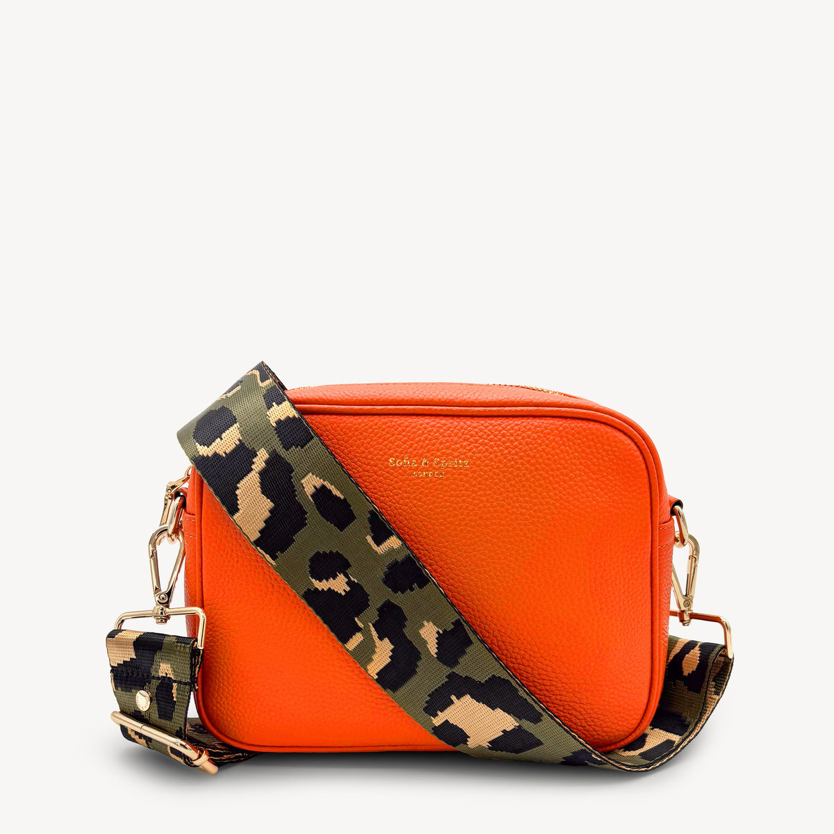 Olive Green & Gold Leopard Strap