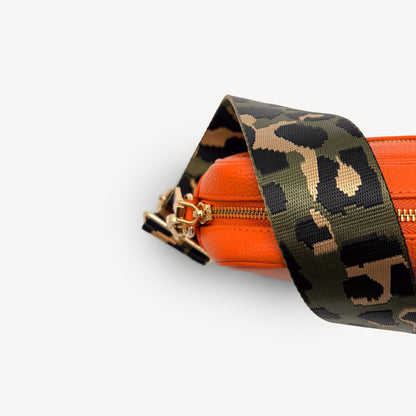 Olive Green & Gold Leopard Strap