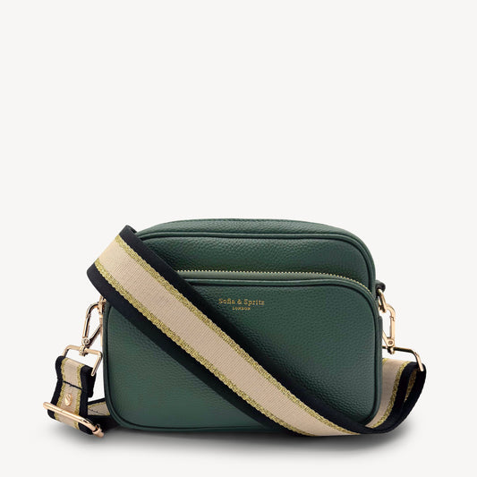 Black, Beige & Gold Stripe Strap