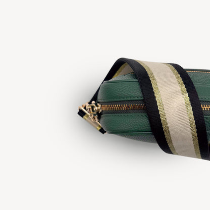 Black, Beige & Gold Stripe Strap