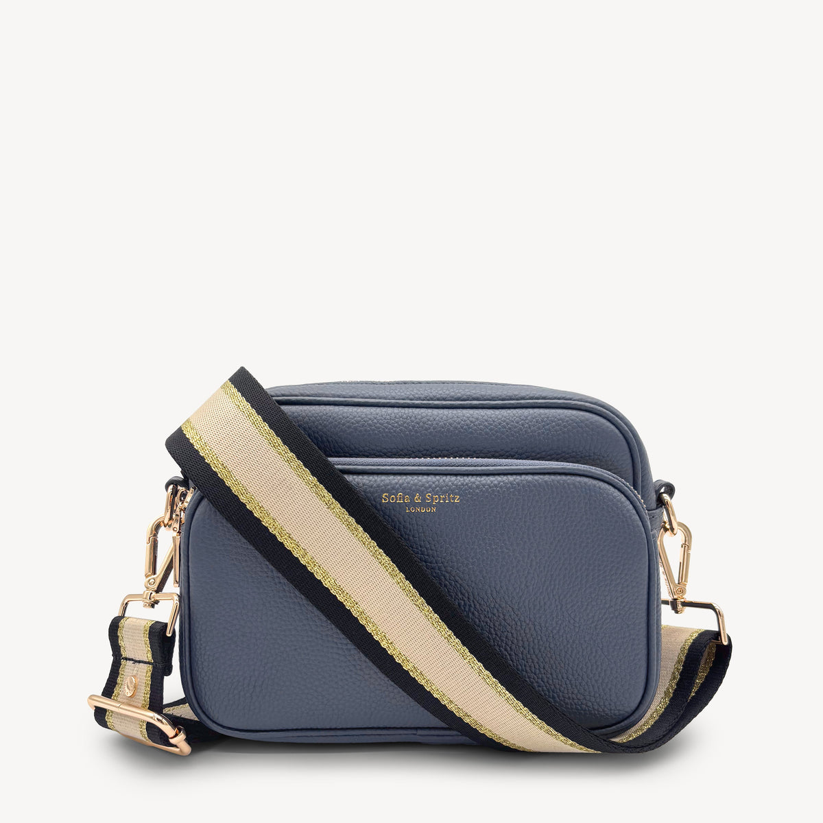 Black, Beige & Gold Stripe Strap