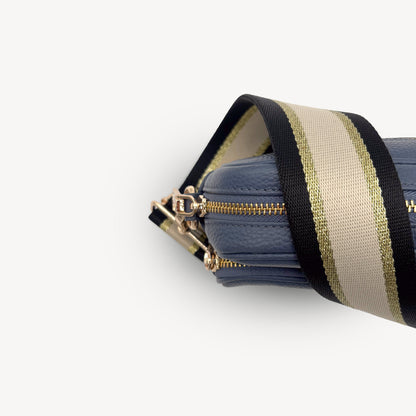Black, Beige & Gold Stripe Strap