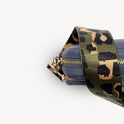 Olive Green & Gold Leopard Strap