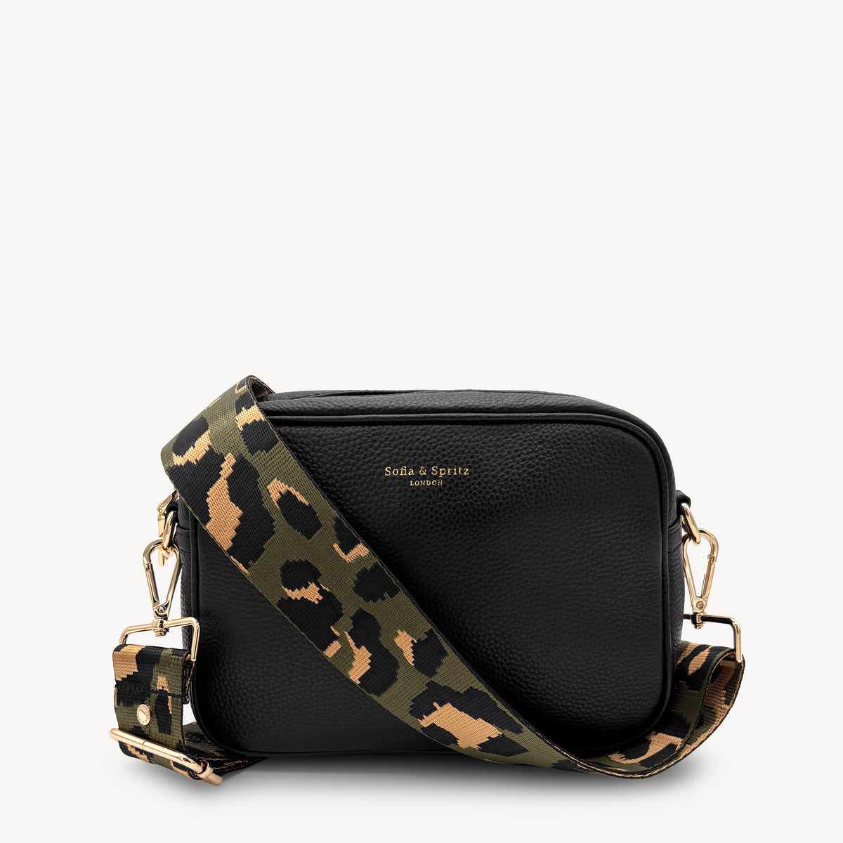 Olive Green & Gold Leopard Strap