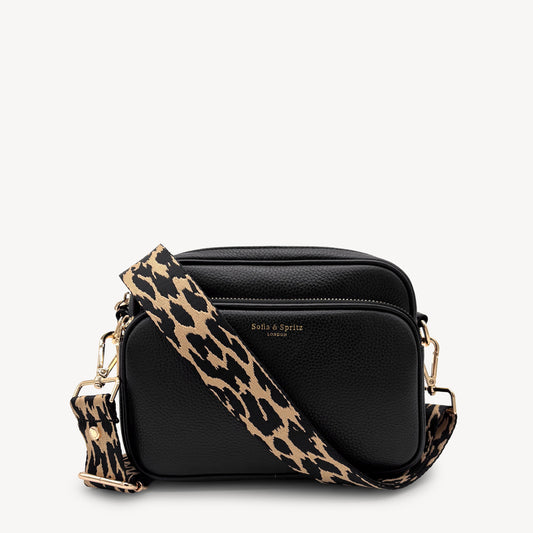 Black & Beige Leopard Strap