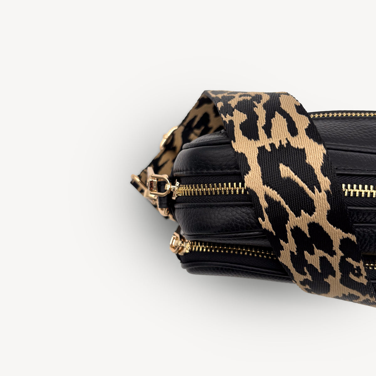 Black & Beige Leopard Strap