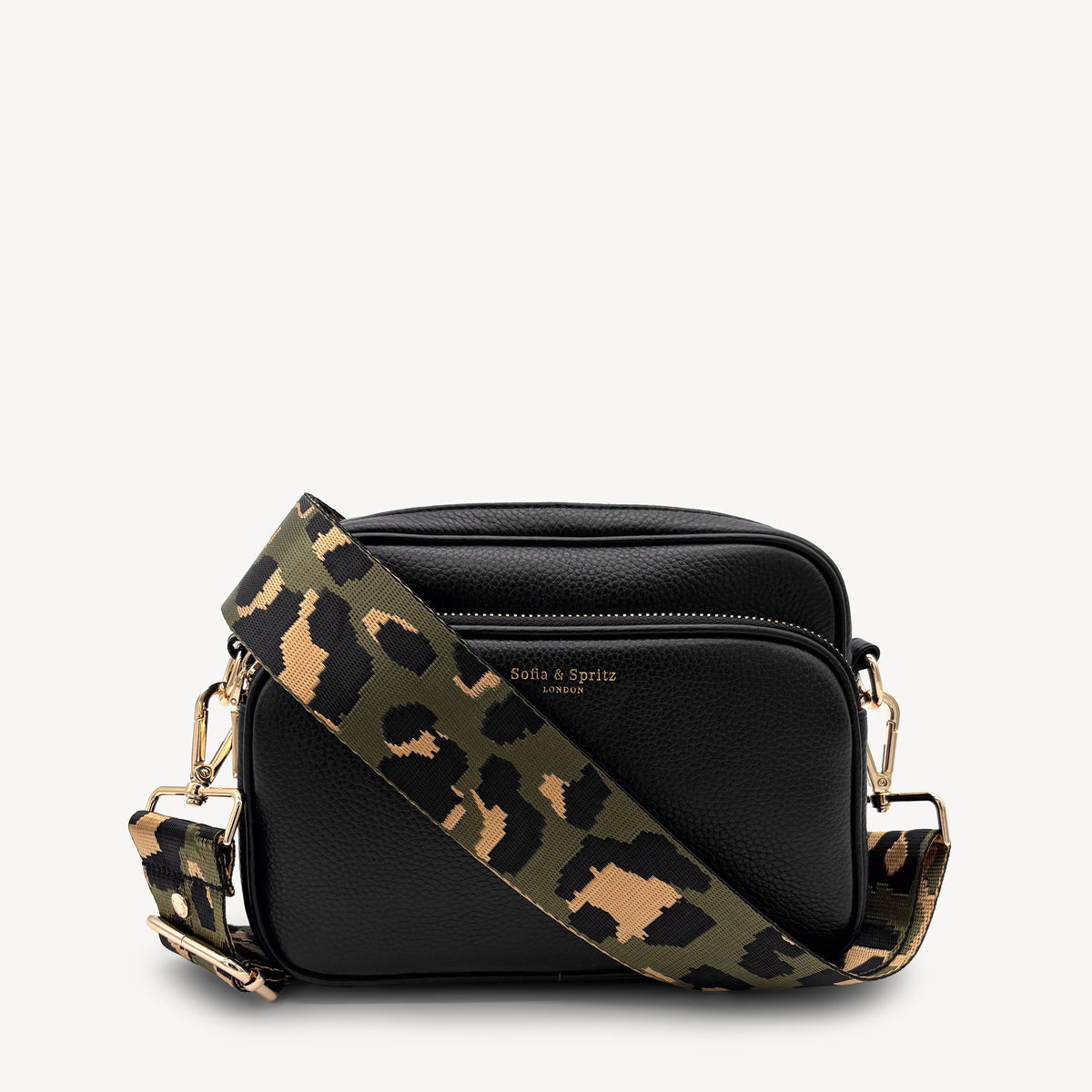 Olive Green & Gold Leopard Strap